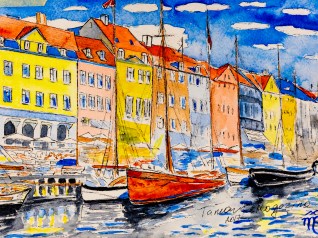 Copenhagen 1, watercolor, 2017