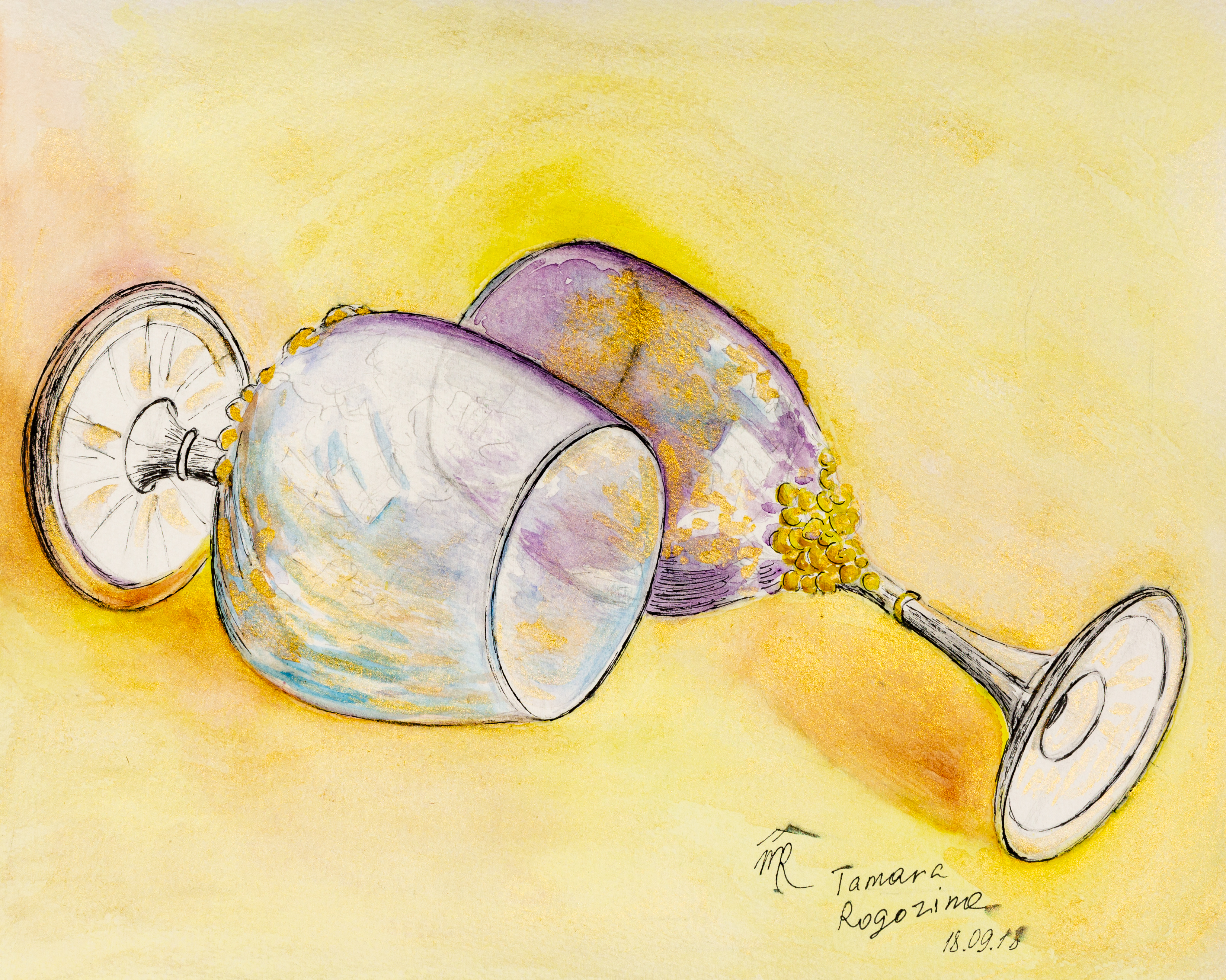 Glasses 4, watercolor, 2018