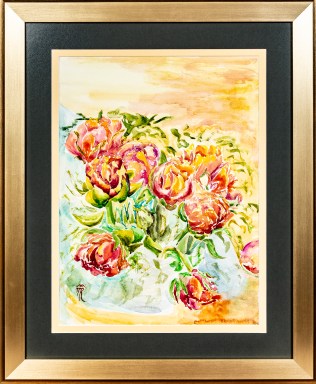 Peony tulips, watercolor, 2018