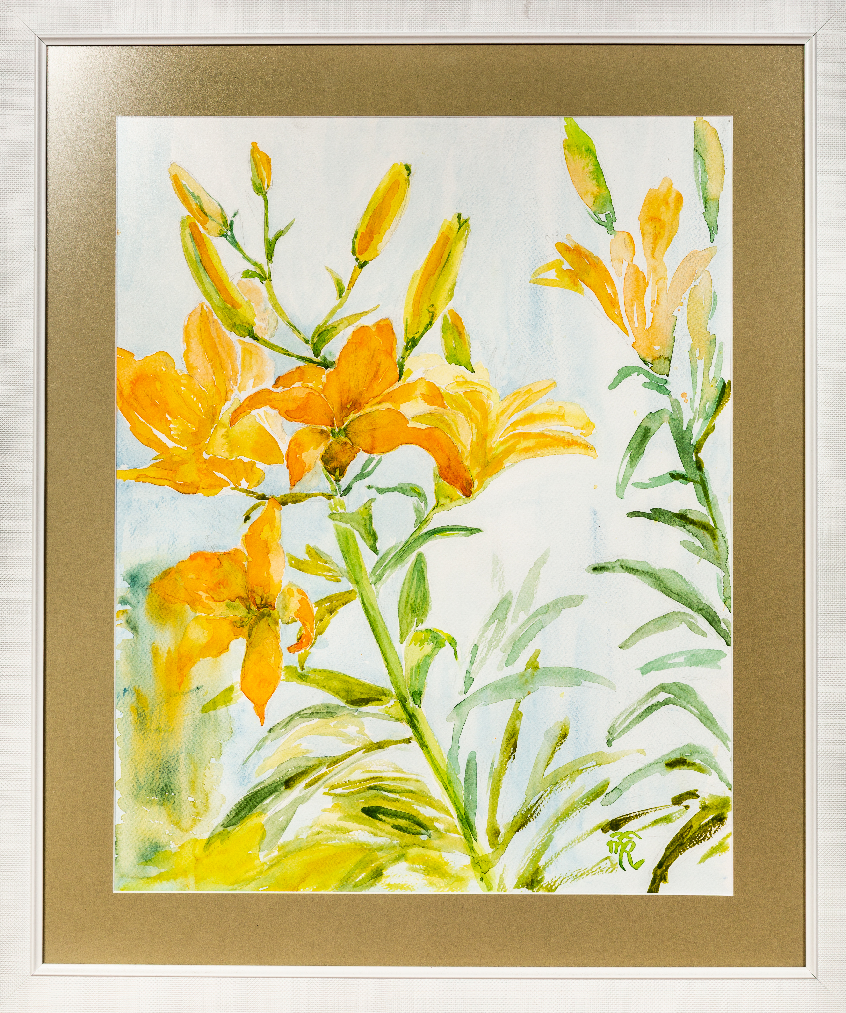 Yellow lilies, watercolor, 2016